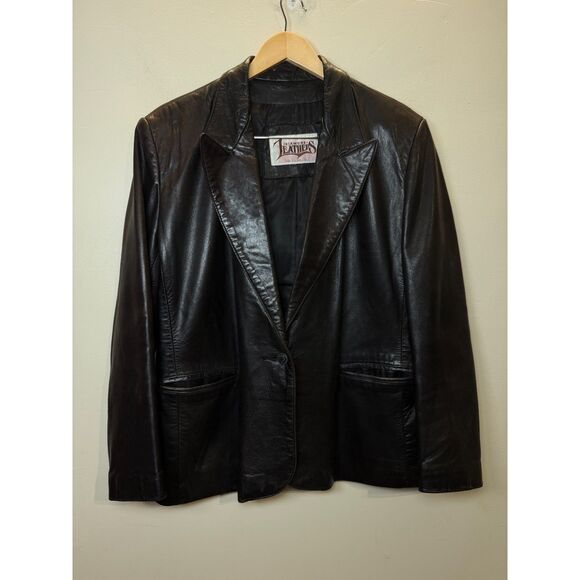 Diamond Leathers Women's size M/LBlack One Button Jacket Long Sleeve - Picture 1 of 4
